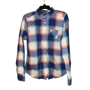 American Eagle Outfitters Women’s Favorite Fit Plaid Button Down Shirt XL Cotton